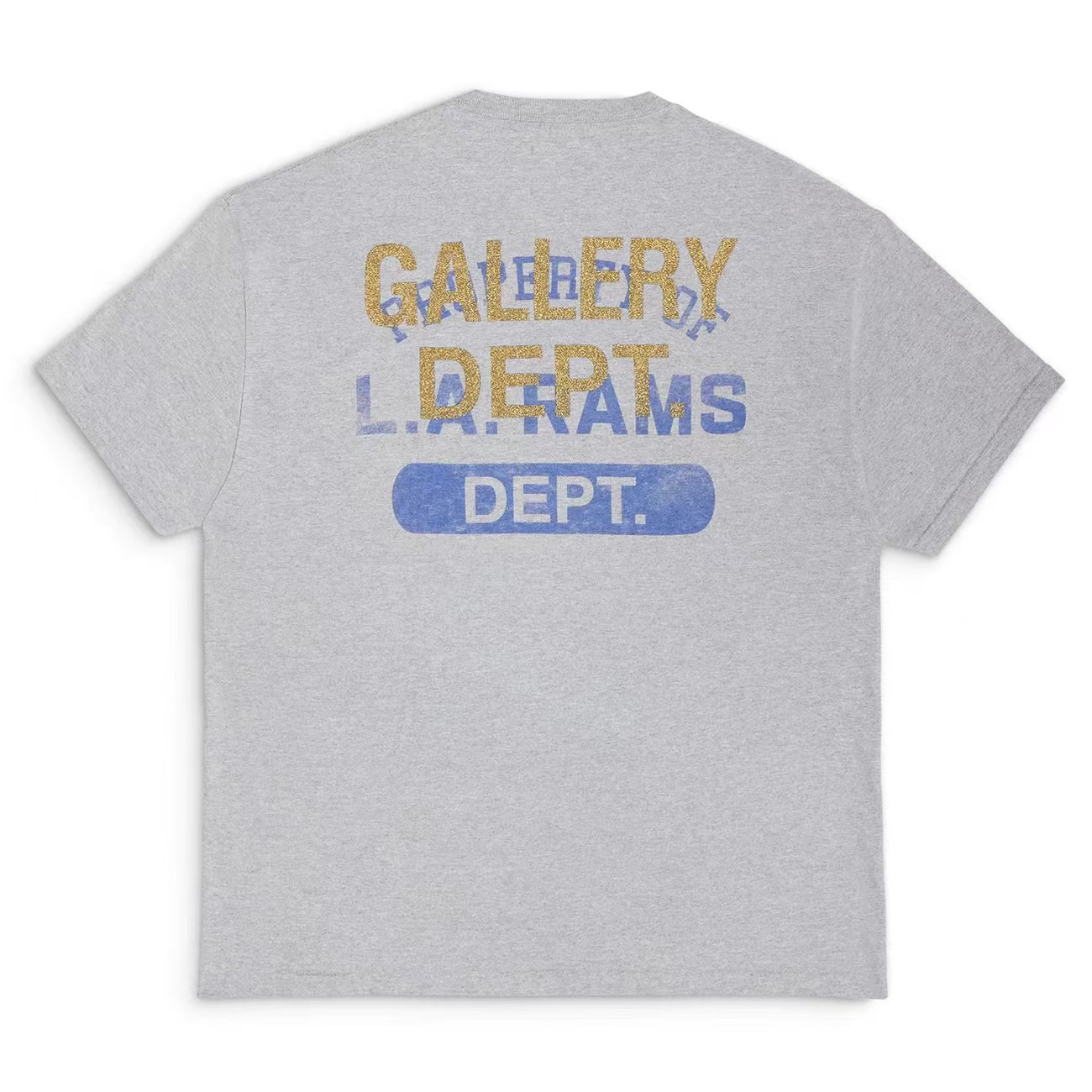 Gallery Dept X La Rams Color Block Tee Rams Co Branded Old Print Contrast Short Sleeve T Shirt (2) - newkick.org
